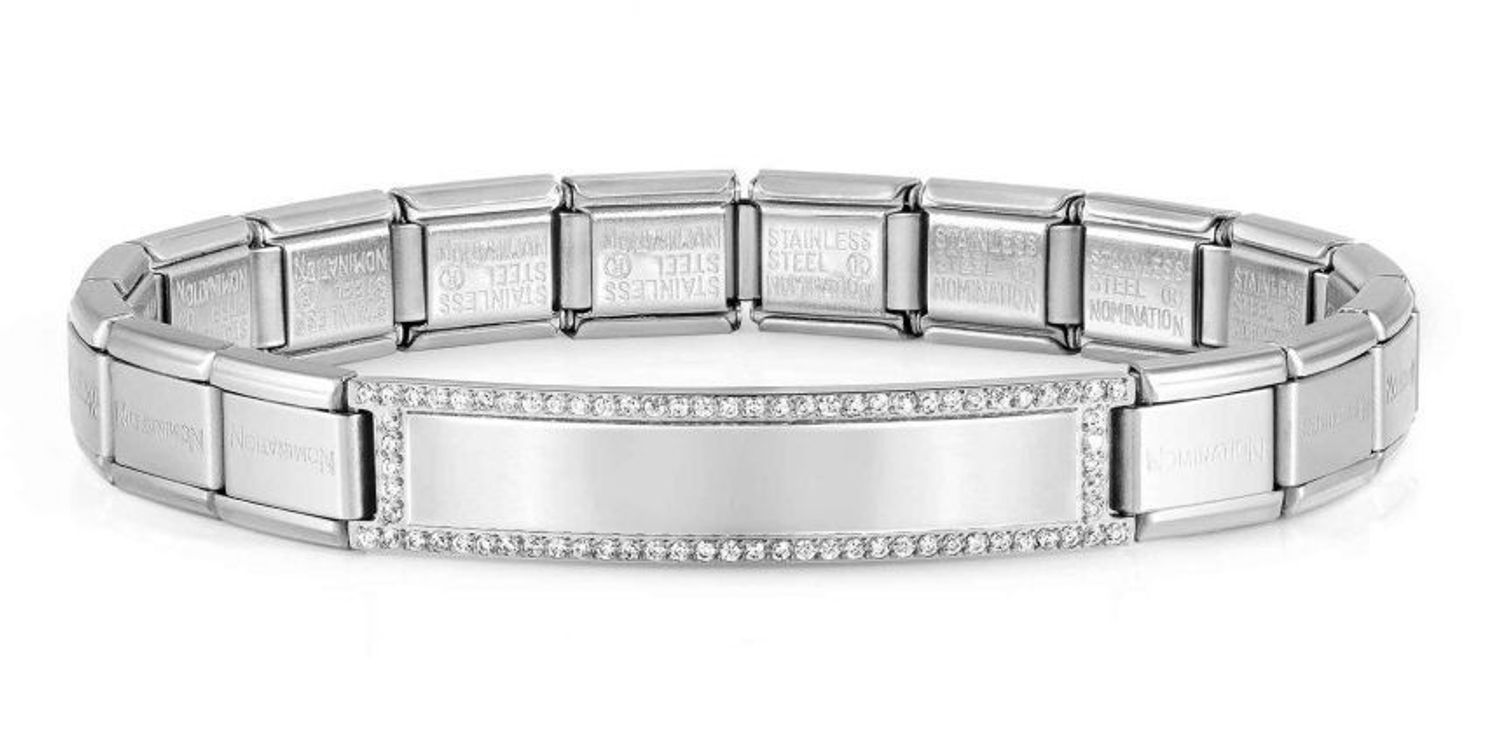 Bransoletka Nomination Trendsetter do graweru z blaszką ozdobiona cyrkonią 021147 001dd.jpg